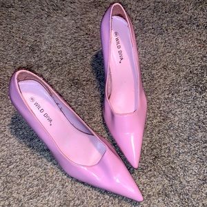 BUBBLEGUM PINK POINTY HEELS